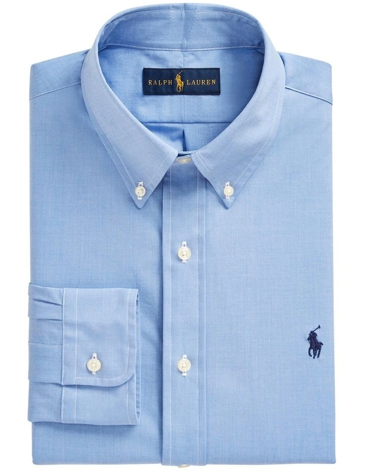 Polo Ralph Lauren Classic Fit Stretch Poplin Shirt In Blue 4 Polo Ralph Lauren Classic Fit Stretch Poplin Shirt In Blue - Image 4