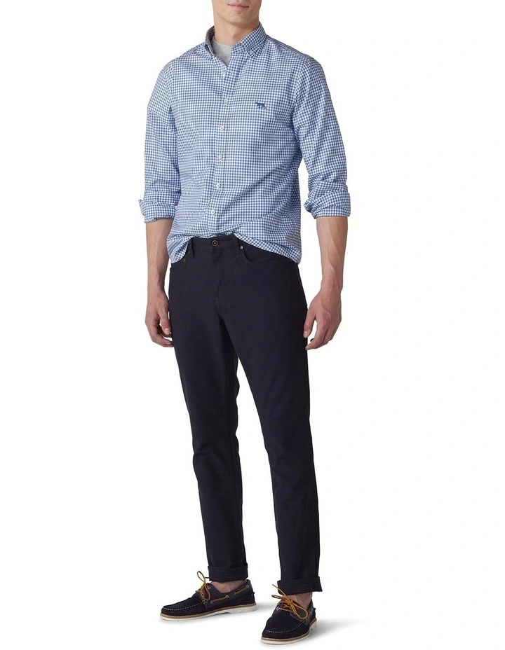 Rodd & Gunn Superfine Gunn Check Oxford Sports Fit Shirt In Sea Blue - Image 2