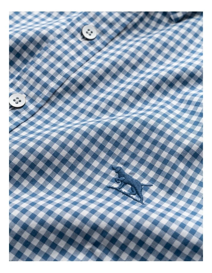 Rodd & Gunn Superfine Gunn Check Oxford Sports Fit Shirt In Sea Blue - Image 5
