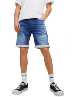 Jack & Jones Rick Icon 207 Denim Shorts In Navy Blazer