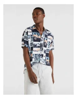 Yd. Venice Print Shirt In Blue