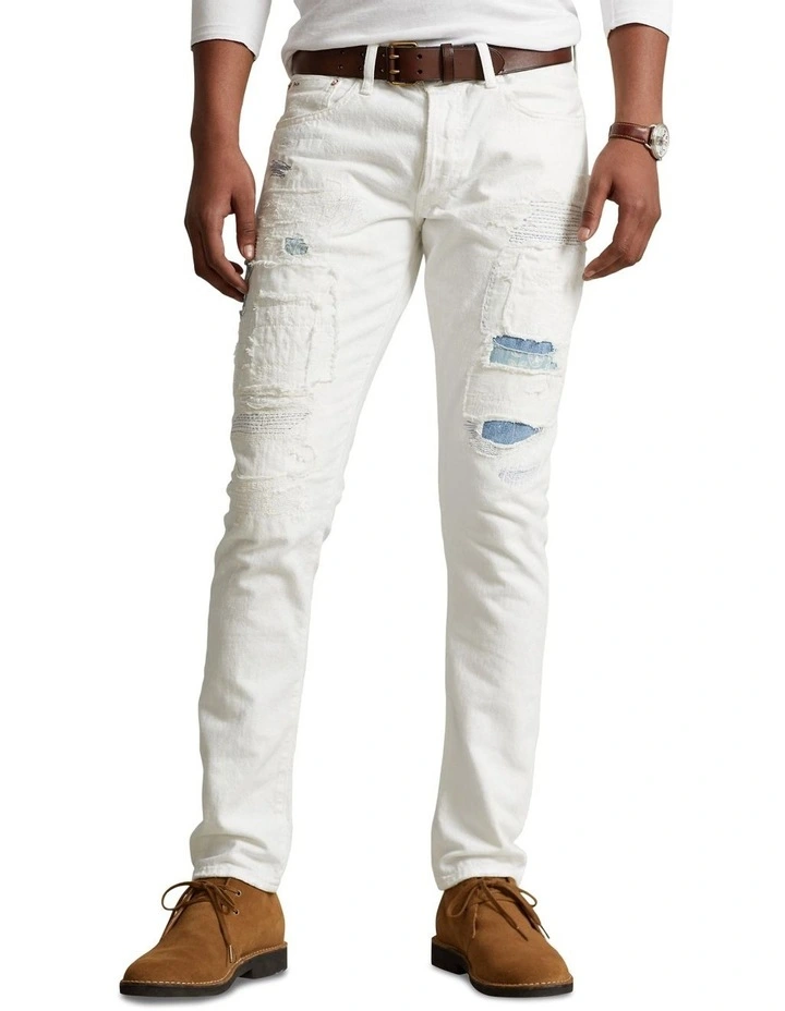 Polo Ralph Lauren Sullivan Slim Distressed Jean In White