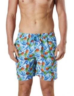 Mitch Dowd Men's Pineapples Repreve Swimshort In Blue