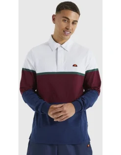 Ellesse Ario Long Sleeve Polo In White