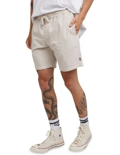 Silent Theory Hemp Elastic Waist Short In Natural