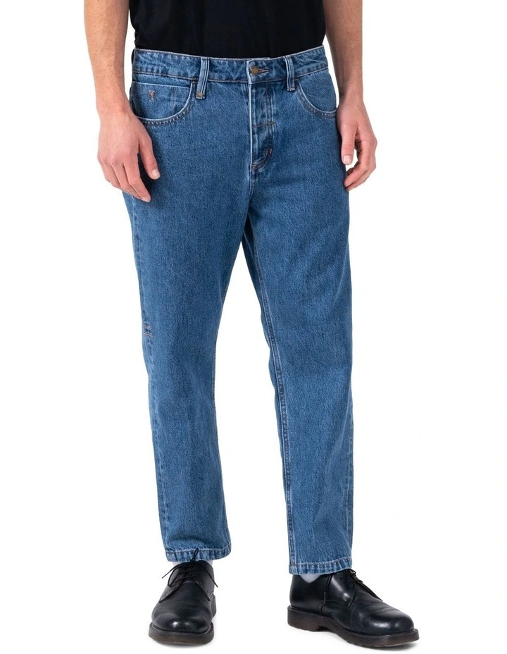 Thrills Chopped Denim Jean In Blue