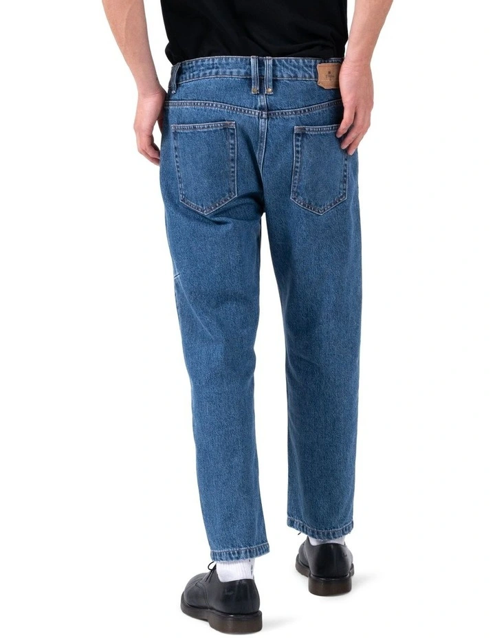 Thrills Chopped Denim Jean In Blue - Image 2