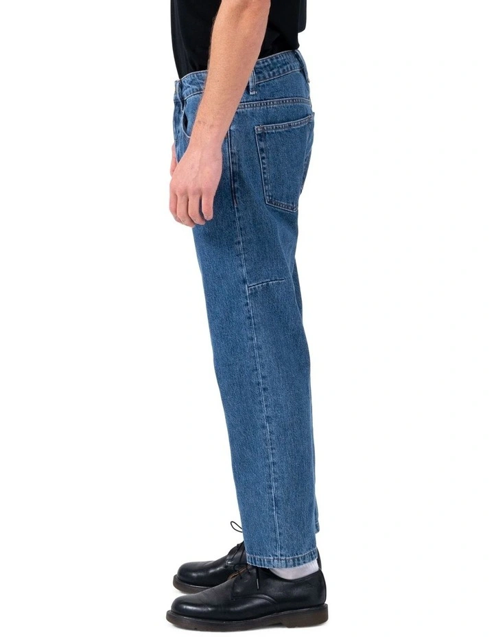 Thrills Chopped Denim Jean In Blue - Image 3