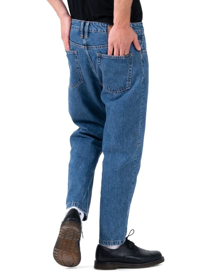 Thrills Chopped Denim Jean In Blue - Image 5