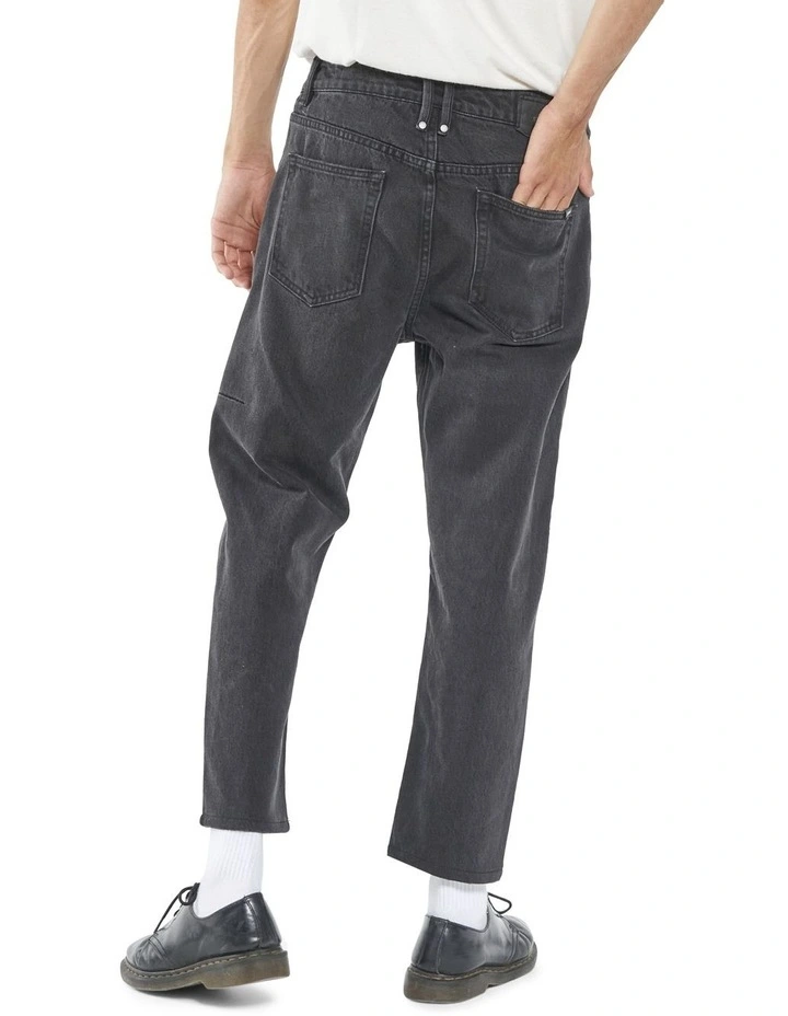 Thrills Chopped Denim Jean In Black - Image 2