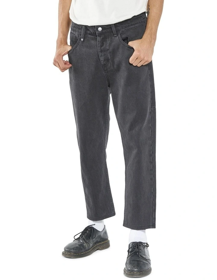 Thrills Chopped Denim Jean In Black - Image 3