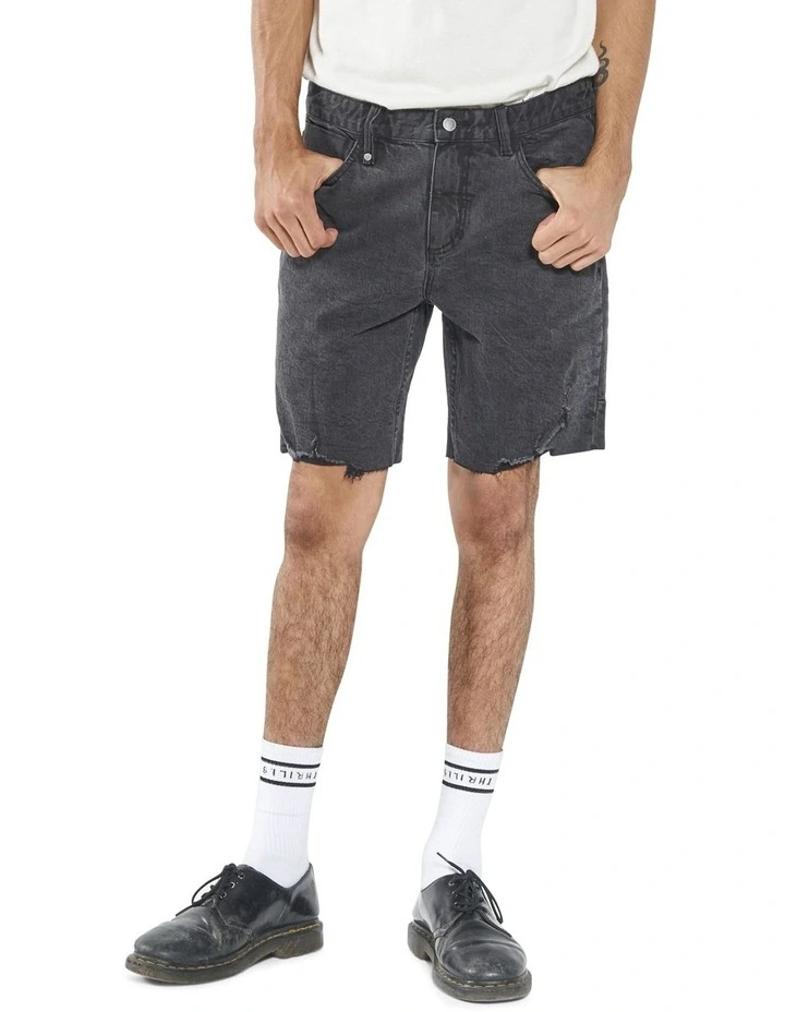 Thrills Destroyed Bones Denim Short In Black