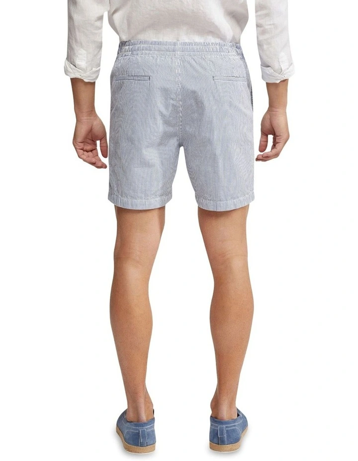 Oxford Toby Striped Shorts In Blue - Image 3