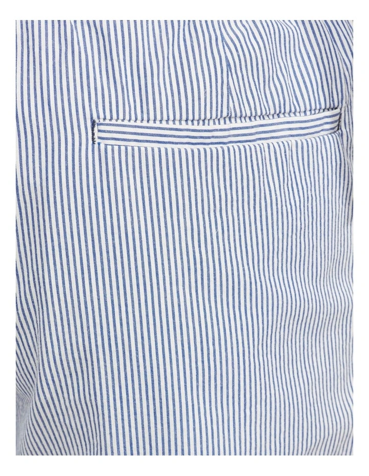 Oxford Toby Striped Shorts In Blue - Image 5