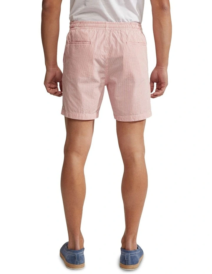 Oxford Toby Striped Shorts In Red - Image 3