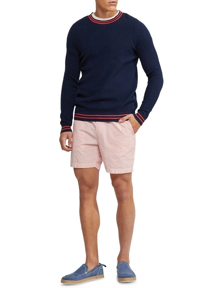 Oxford Toby Striped Shorts In Red - Image 4