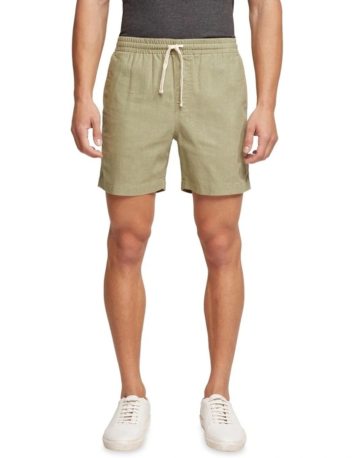 Oxford Toby Linen Cotton Shorts In Green