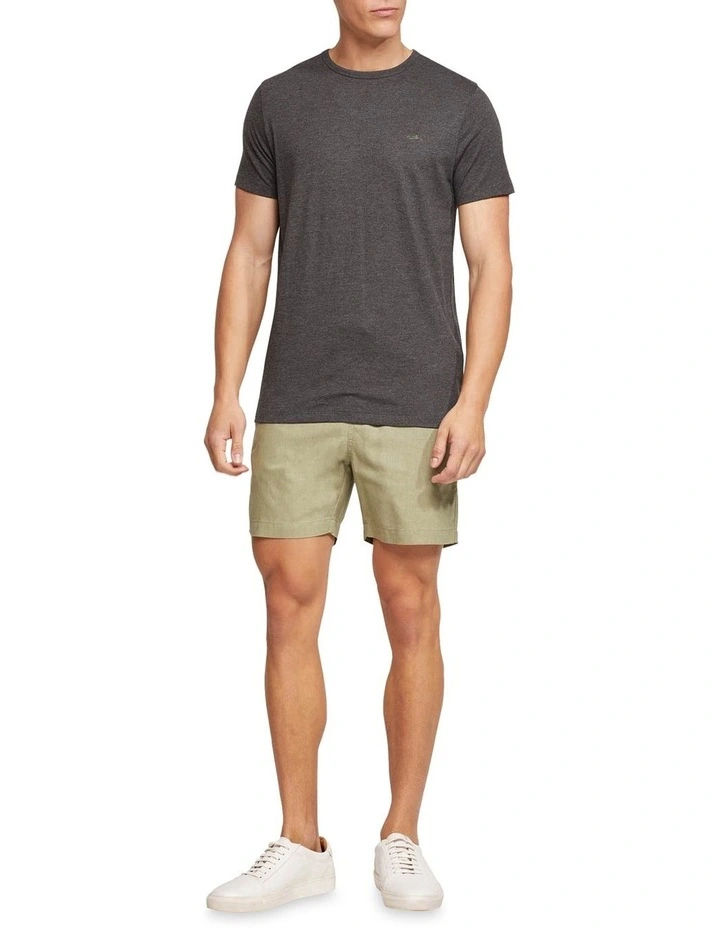 Oxford Toby Linen Cotton Shorts In Green - Image 5