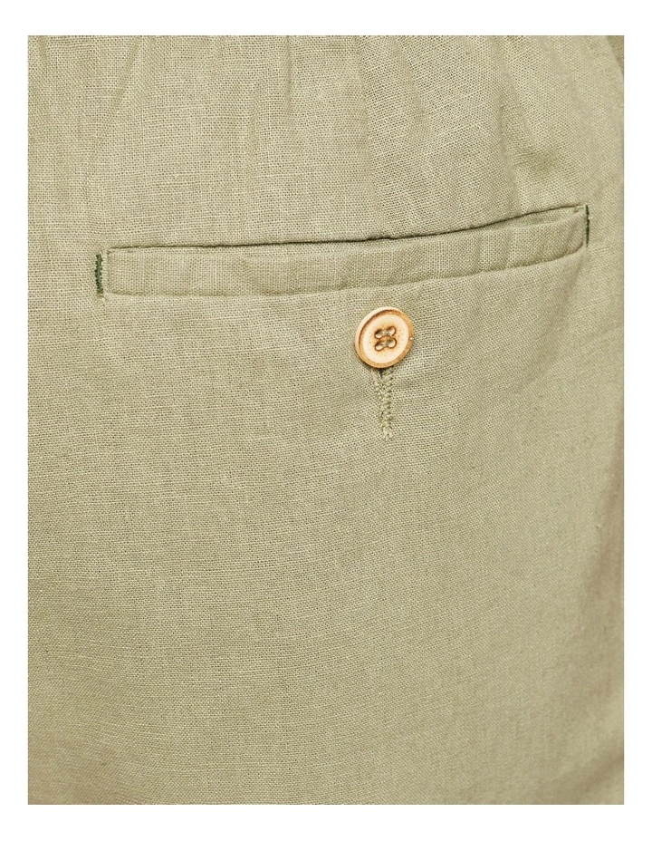 Oxford Toby Linen Cotton Shorts In Green - Image 6
