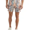 Oxford Toby Linen Cotton Printed Shorts In Peach