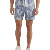 Oxford Toby Linen Cotton Printed Shorts In Blue