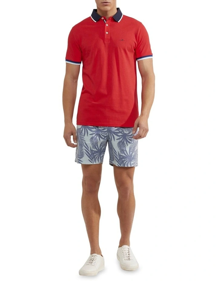 Oxford Toby Linen Cotton Printed Shorts In Blue - Image 5