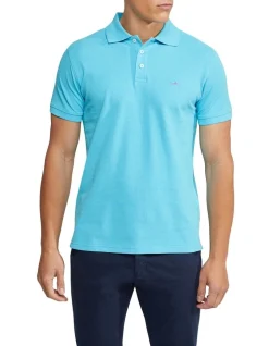 Oxford Mark Pique Polo In Bright Blue