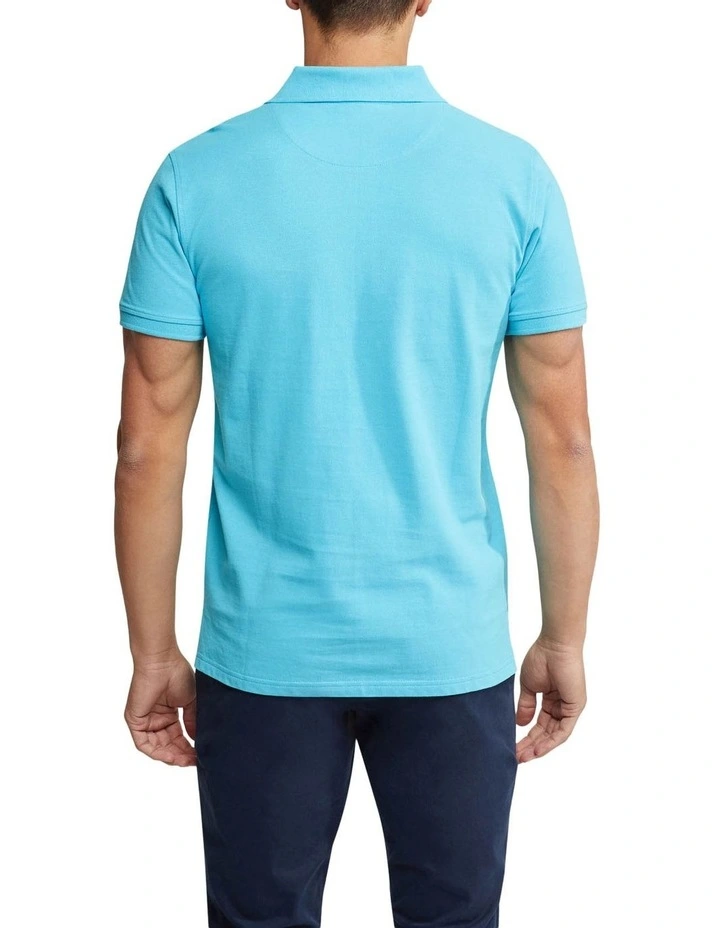 Oxford Mark Pique Polo In Bright Blue - Image 3