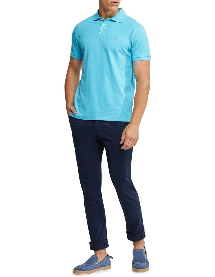 Oxford Mark Pique Polo In Bright Blue - Image 5