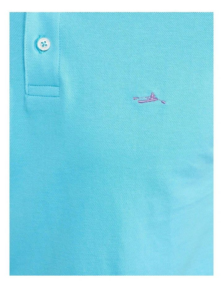 Oxford Mark Pique Polo In Bright Blue - Image 6