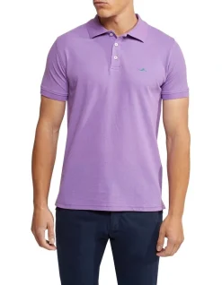 Oxford Mark Pique Polo In Purple