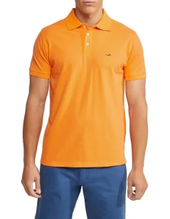 Oxford Mark Pique Polo In Orange