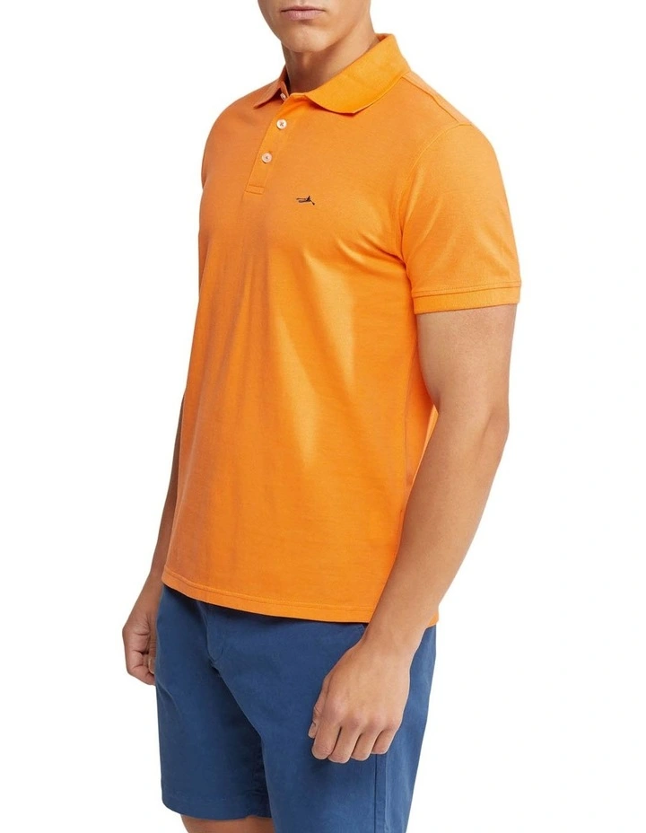 Oxford Mark Pique Polo In Orange - Image 2