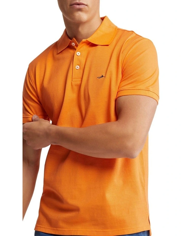 Oxford Mark Pique Polo In Orange - Image 4