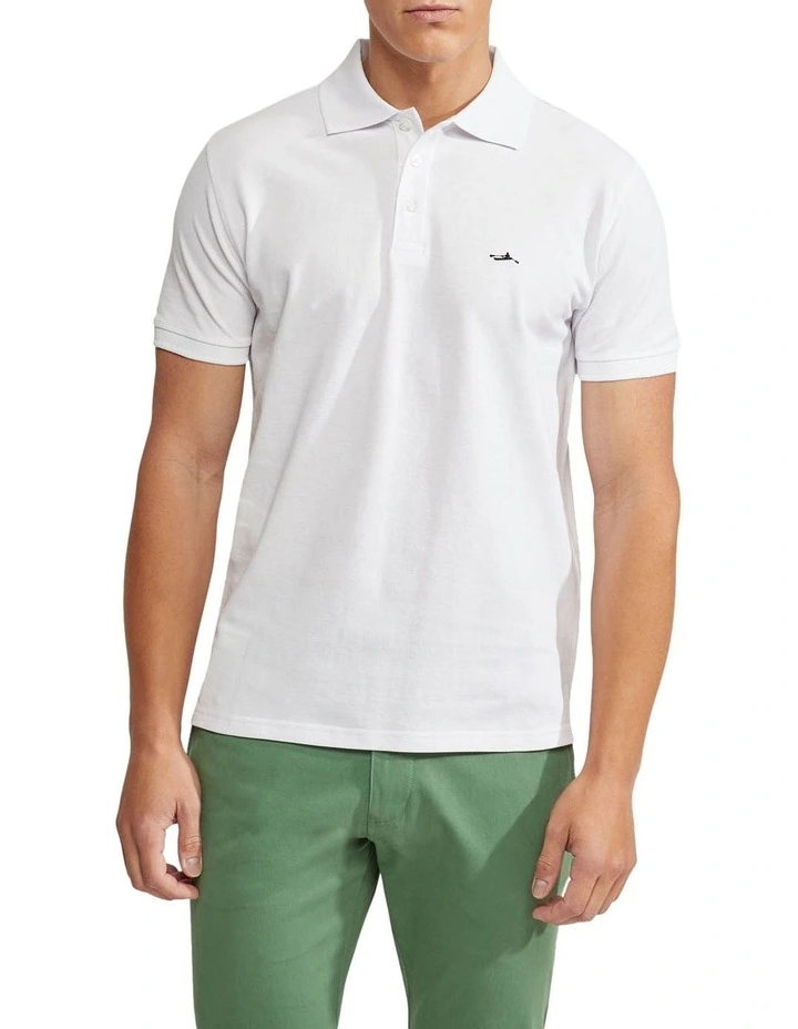 Oxford Mark Pique Polo In White