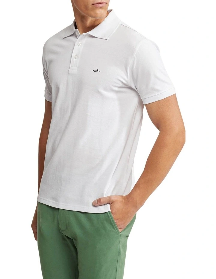 Oxford Mark Pique Polo In White - Image 2