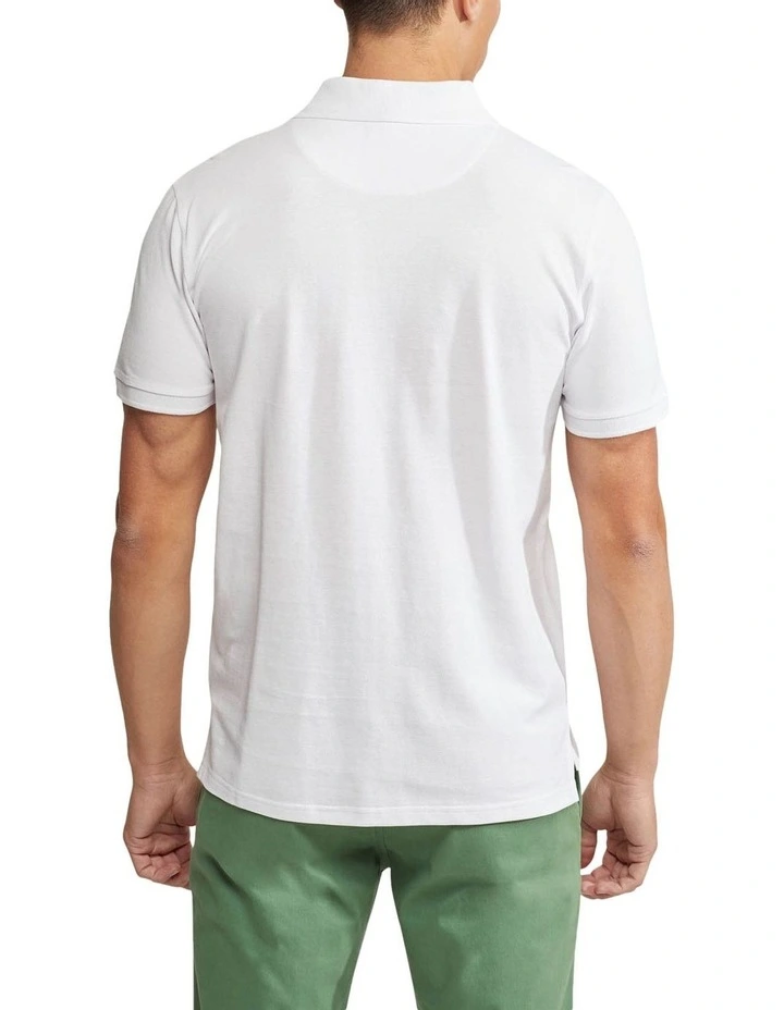 Oxford Mark Pique Polo In White - Image 3