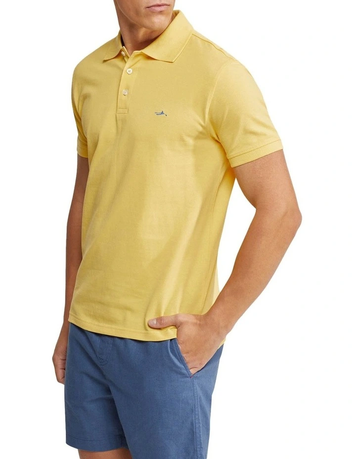 Oxford Mark Pique Polo In Yellow - Image 2