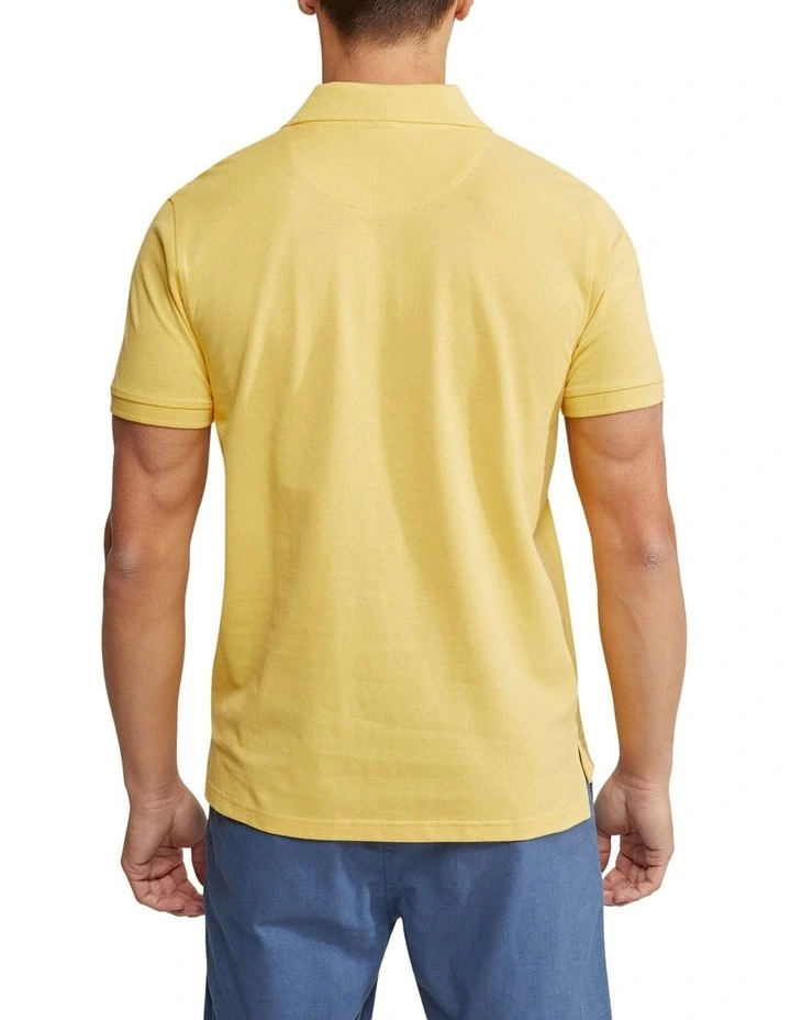 Oxford Mark Pique Polo In Yellow - Image 3