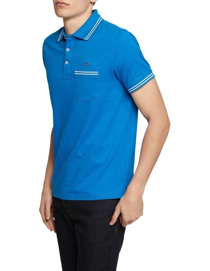 Oxford Nickson Tipping Jersey Polo In Blue - Image 2