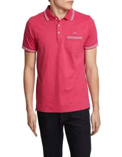 Oxford Nickson Tipping Jersey Polo In Bright Pink