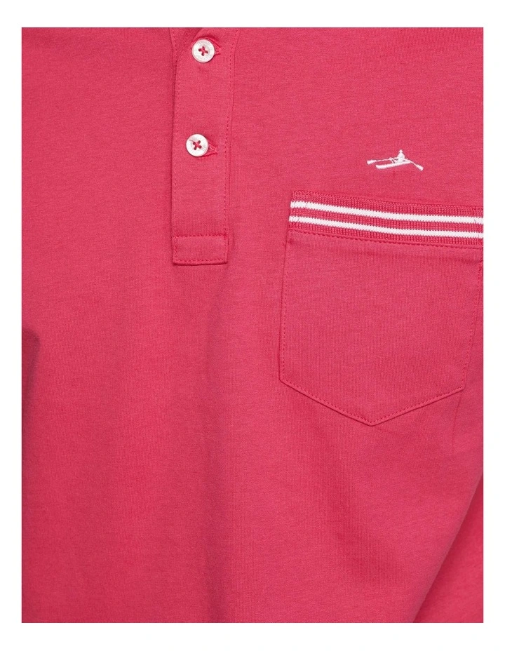Oxford Nickson Tipping Jersey Polo In Bright Pink - Image 6