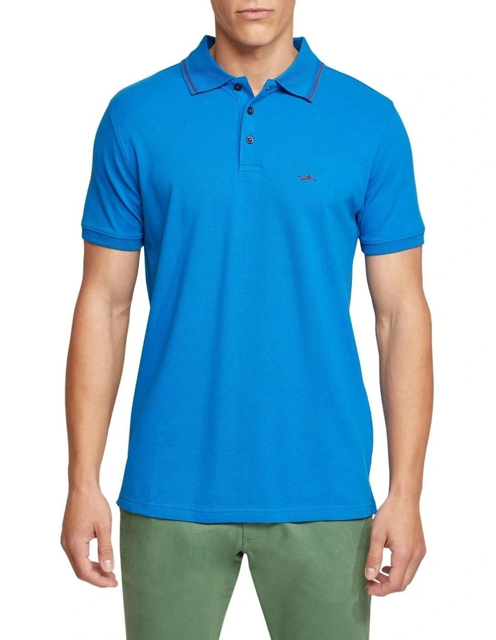 Oxford Jamie Pique Polo In Blue