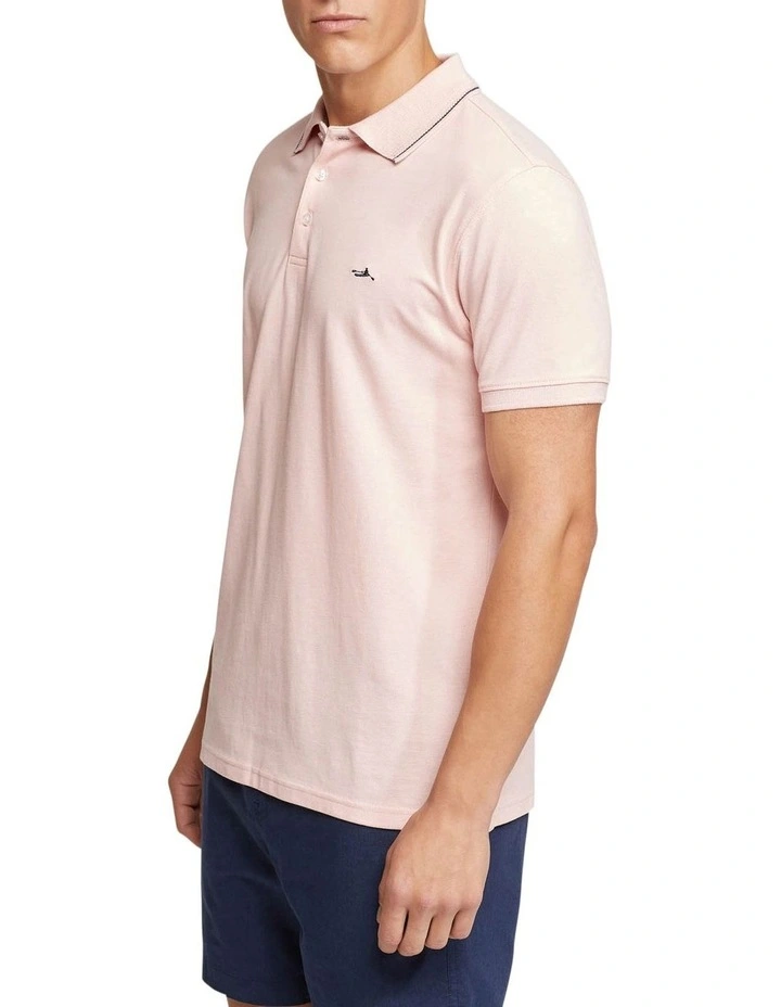 Oxford Jamie Pique Polo In Pink - Image 3
