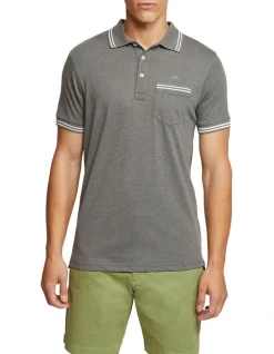 Oxford Nickson Tipping Jersey Polo In Grey