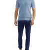 Oxford Fraser Knitted Polo Shirt In Blue