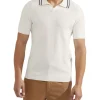 Oxford Fraser Knitted Polo Shirt In Ivory