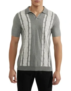 Oxford Finnigan Knitted Polo In Grey