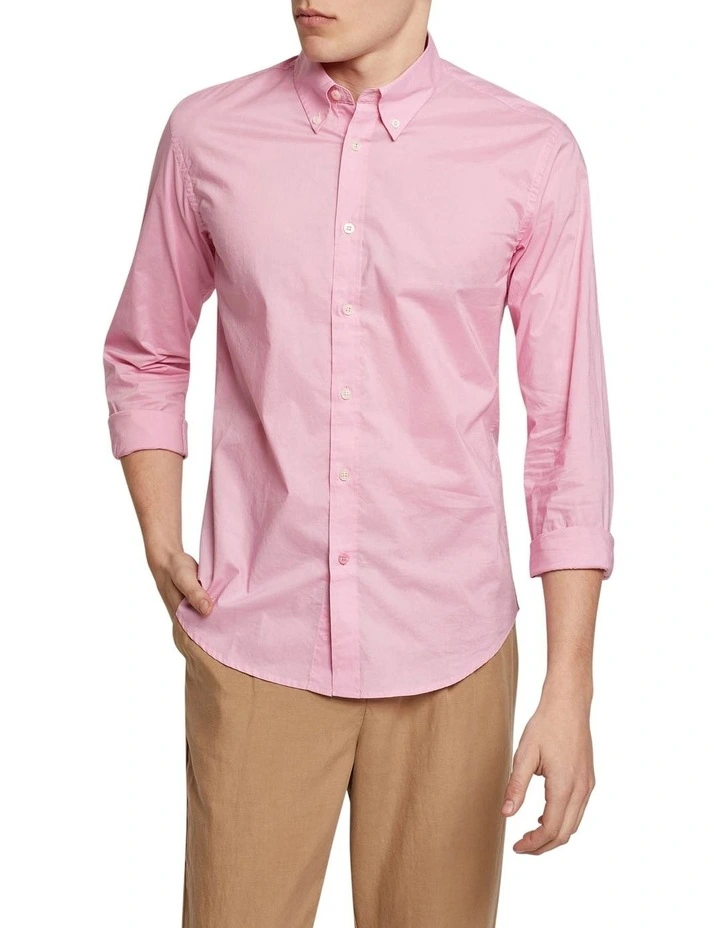Oxford Uxbridge Button Down Poplin Shirt In Pink
