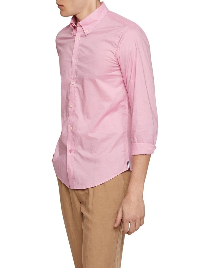 Oxford Uxbridge Button Down Poplin Shirt In Pink - Image 2